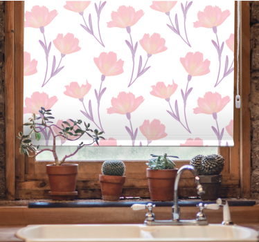 Rollo Fenster Blumen sanftes blütenthema - TenStickers