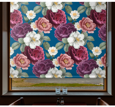 Rollo fenster blumen strauß aus lebhaften rosen - TenStickers