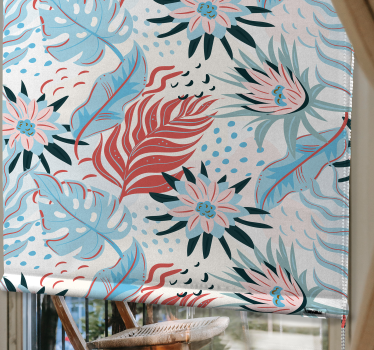Rollo Fenster Blumen tropisches laubmuster - TenStickers