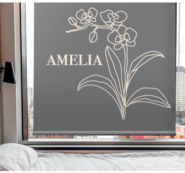 Rollo fenster blumen und pflanzen elegantes graues design - TenStickers