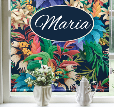 Rollo Fenster Blumen und Pflanzen florale namenspersonalisierung - TenStickers