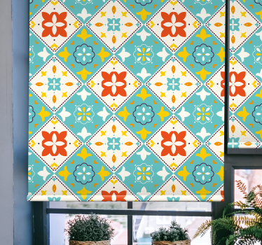 Rollo Fenster Badezimmer blaue und beige fliesen - TenStickers