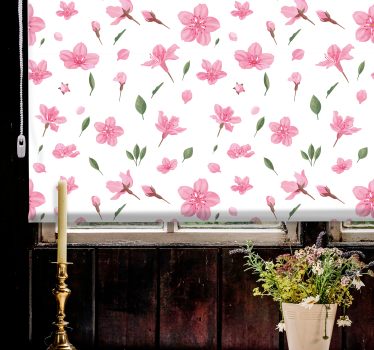 Rollo fenster blumen zartes rosa muster - TenStickers