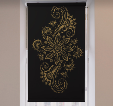 Rollo Fenster Blumen komplexe goldene blüten - TenStickers
