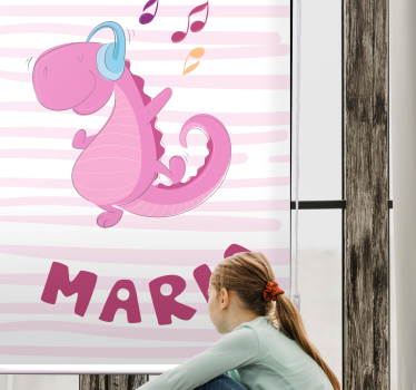 Rollo fenster dinosaurier süßer dinosaurier mit namen - TenStickers