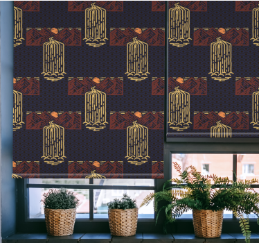 Rollo Fenster Vintagemuster sonnenuntergang mit wasserfällen - TenStickers