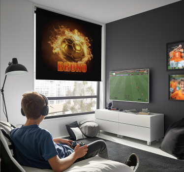 Goldener Feuerball Rollo Fenster Fußball - TenStickers