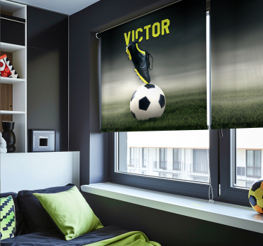 Personalisierter Fußballschuh Rollo Fenster Fußball - TenStickers