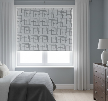 Rollo fenster grau mit grauen geometrischen linien - TenStickers
