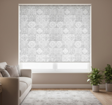 Rollo fenster grau mit steineffekt mosaikmuster - TenStickers