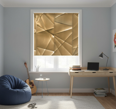 Rollo fenster jugendzimmer 3d goldene polygonstruktur - TenStickers