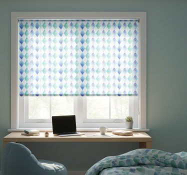 Rollo fenster jugendzimmer aquarell rautenmuster - TenStickers