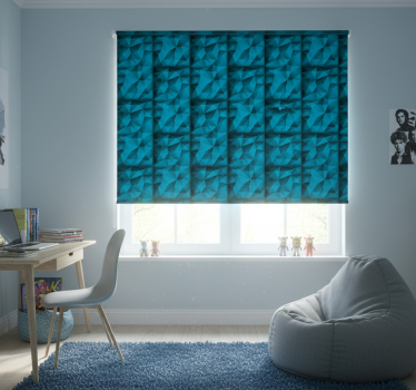 Rollo fenster jugendzimmer blaue tiefen 3d muster - TenStickers