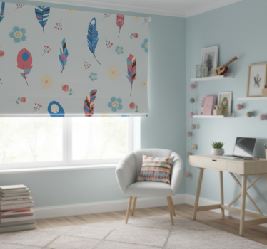 Rollo fenster jugendzimmer bohemian federmuster - TenStickers