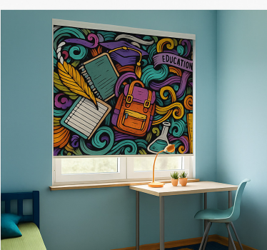 Rollo Fenster Jugendzimmer bunte abstrakte objekte - TenStickers