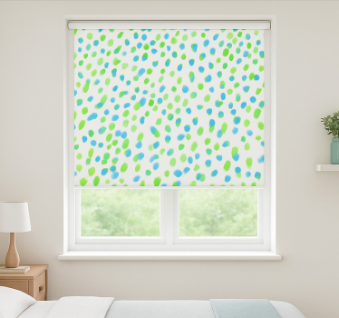 Rollo Fenster Jugendzimmer blaue und grüne punkte - TenStickers