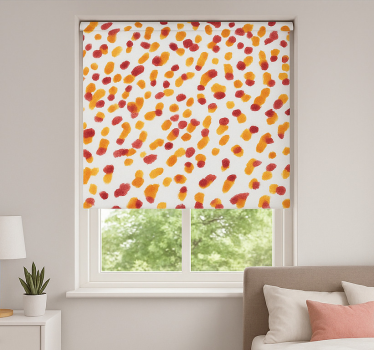 Rollo Fenster Jugendzimmer orange und rote punkte - TenStickers