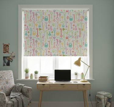 Rollo fenster jugendzimmer bunte schlüssel - TenStickers