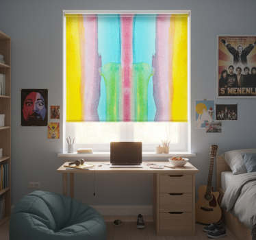 Rollo fenster jugendzimmer buntes hintergrunddesign - TenStickers