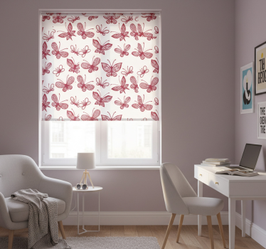Rollo fenster jugendzimmer elegantes rotes schmetterlingsmuster - TenStickers