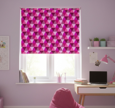 Rollo fenster jugendzimmer fuchsia geometrisch - TenStickers