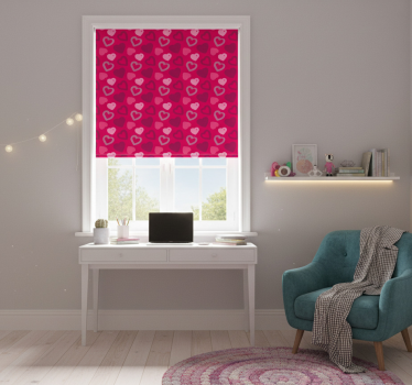Rollo fenster jugendzimmer fuchsia herzen - TenStickers