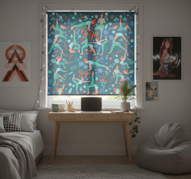 Rollo fenster jugendzimmer für yoga praktizierende frau - TenStickers