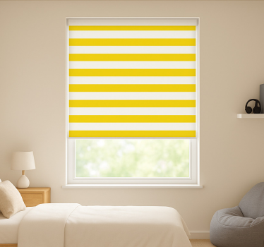 Rollo Fenster Jugendzimmer gelbe und weiße streifen - TenStickers