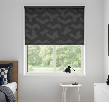 Rollo Fenster Jugendzimmer geometrische dunkle formen - TenStickers