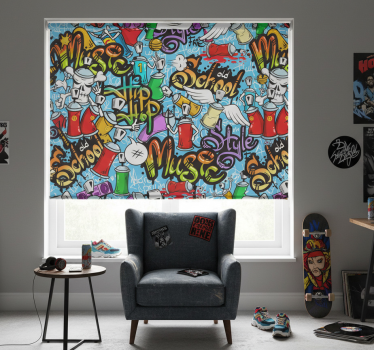 Rollo fenster jugendzimmer graffiti hip-hop style - TenStickers