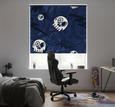Rollo fenster jugendzimmer graffiti schädel - TenStickers