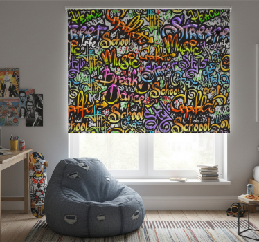 Rollo fenster jugendzimmer graffiti wandtext - TenStickers