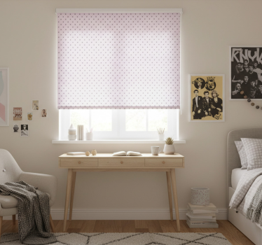 Rollo fenster jugendzimmer graue sterne rosa hintergrund - TenStickers