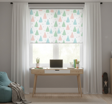 Rollo fenster jugendzimmer graue sterne und koffer - TenStickers
