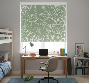 Rollo fenster jugendzimmer grüne schultafel kreide - TenStickers