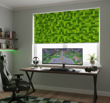 Rollo fenster jugendzimmer im grünen gaming design - TenStickers