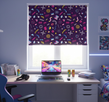 Rollo fenster jugendzimmer im memphis gaming design - TenStickers