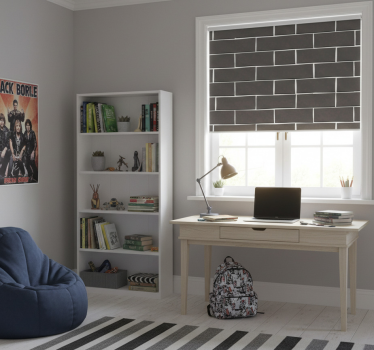 Rollo fenster jugendzimmer in schwarzstein-optik - TenStickers