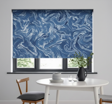 Rollo Fenster Jugendzimmer indigo marmor abstrakt - TenStickers