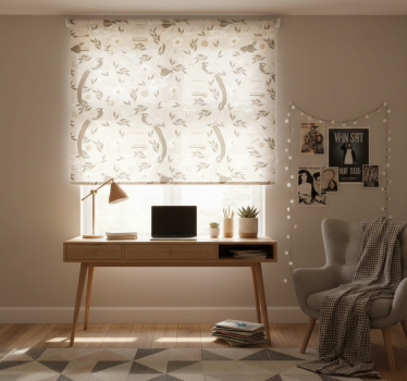 Rollo fenster jugendzimmer mit alten blättern eklektischen stil - TenStickers