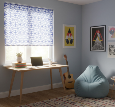 Rollo fenster jugendzimmer mit blauem linienmuster - TenStickers