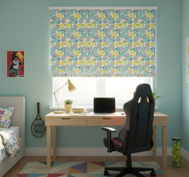 Rollo fenster jugendzimmer mit bunten schläger-mustern - TenStickers