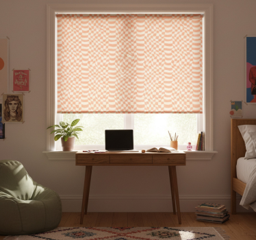Rollo fenster jugendzimmer mit coolem karomuster - TenStickers