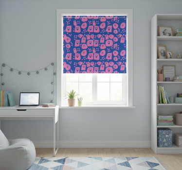 Rollo fenster jugendzimmer mit geometrischen smileys - TenStickers