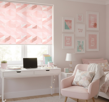 Rollo fenster jugendzimmer mit pinkem geometrischen hintergrund - TenStickers