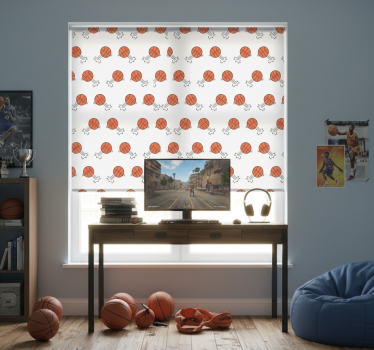 Rollo fenster jugendzimmer mit handgezeichneten basketballs - TenStickers