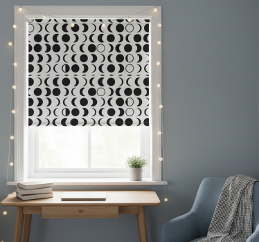 Rollo fenster jugendzimmer mit minimalistischem mondmuster - TenStickers