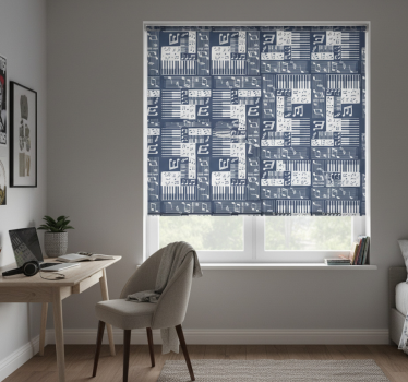 Rollo fenster jugendzimmer mit musikalischem klavier - TenStickers