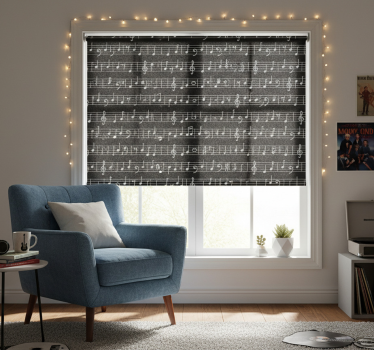 Rollo fenster jugendzimmer mit musikmotiv - TenStickers