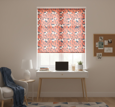 Rollo fenster jugendzimmer mit orange-rosem blumenmuster - TenStickers